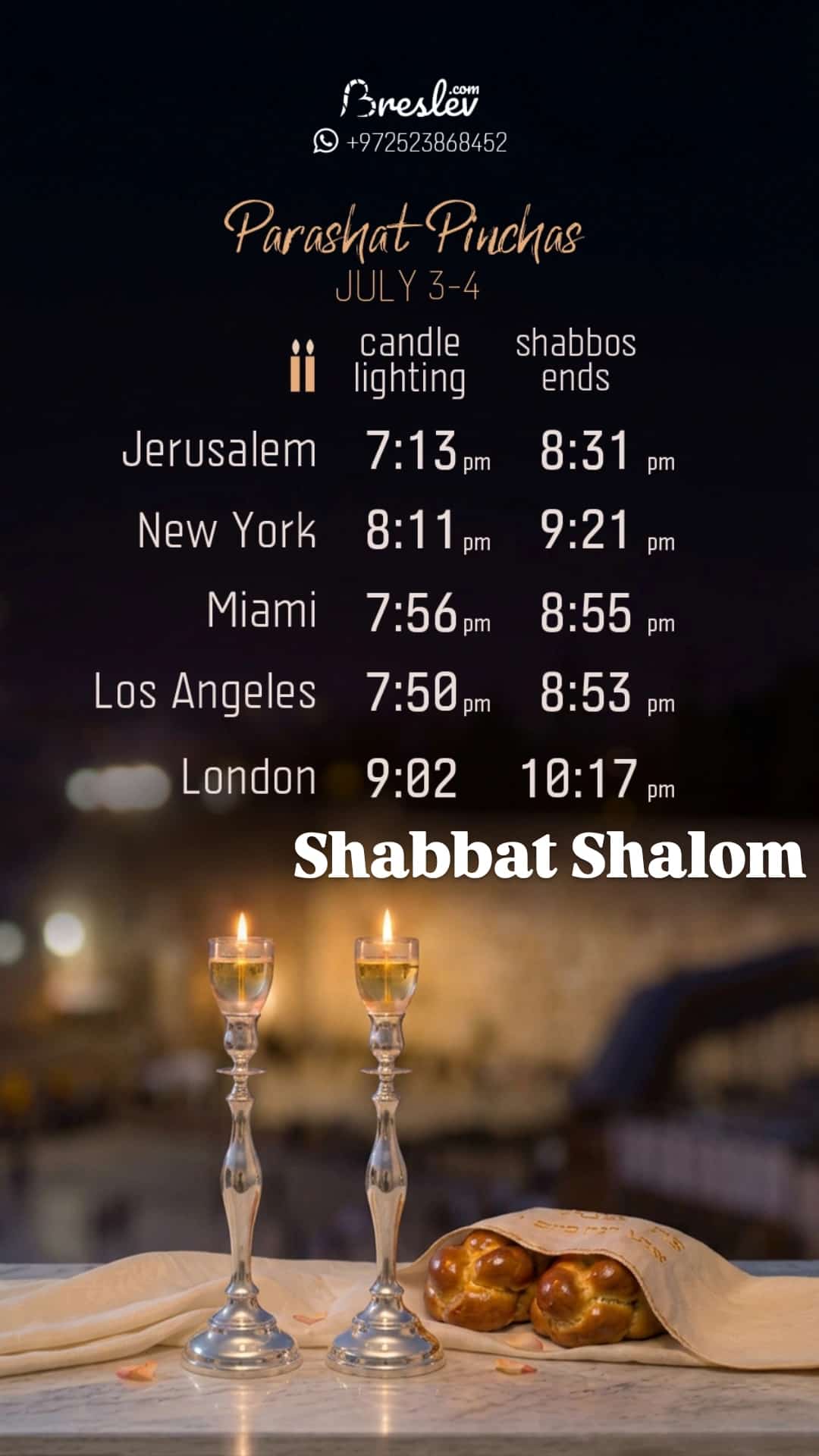 Shabbat Shalom! ✨ In this week’s parashah, we learn that true peace is built on faithfulness to Hashem and the courage to do what is right. May this Shabbat strengthen our emuna, fill our hearts with peace, and bring blessings to you, your family, and all of Am Yisrael. Shabbat Shalom! 🌸